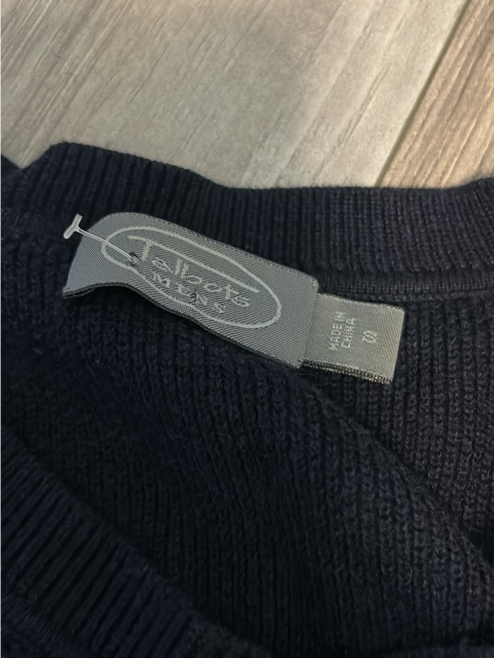 Talbots Navy Ribbed Knit Sweater - Picture 2 of 4